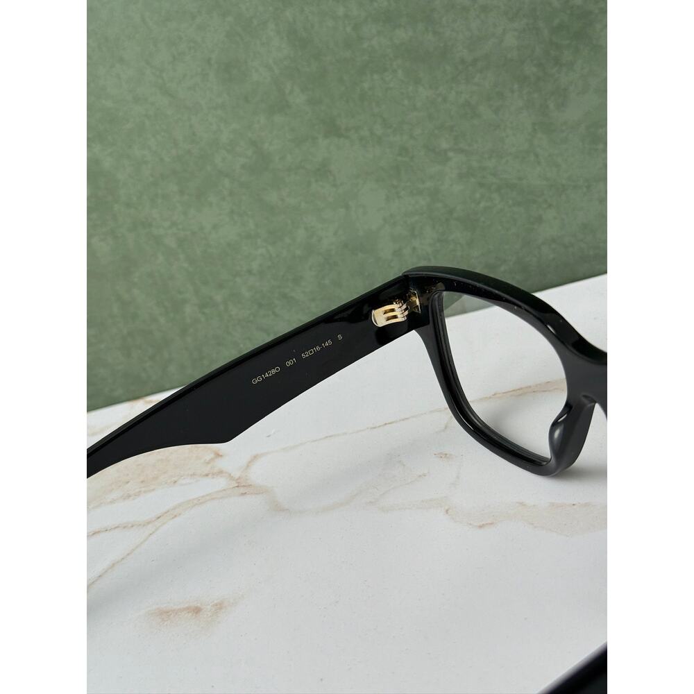 NEW Gucci GG1428O Black Unisex Square Eyeglasses Frames - Picture 8 of 10